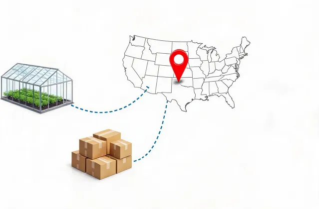 Illustrated greenhouse procurement route
